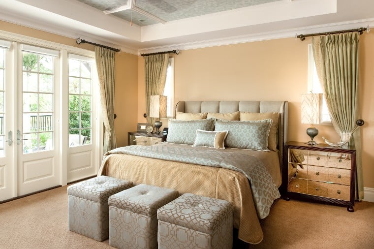 Simple and elegant bedroom interiors.