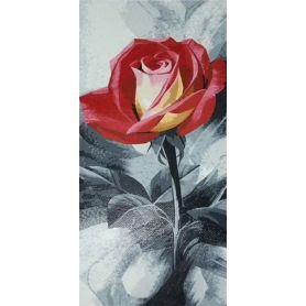 Rose Red Flower Mosaic Mural