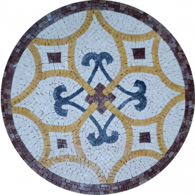 Golden Web Elegance Floor Mosaic Medallion