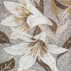 Easy-Going White Lilies Mosaic Design