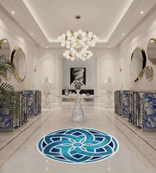 Shades of Blue Medallion Mosaic