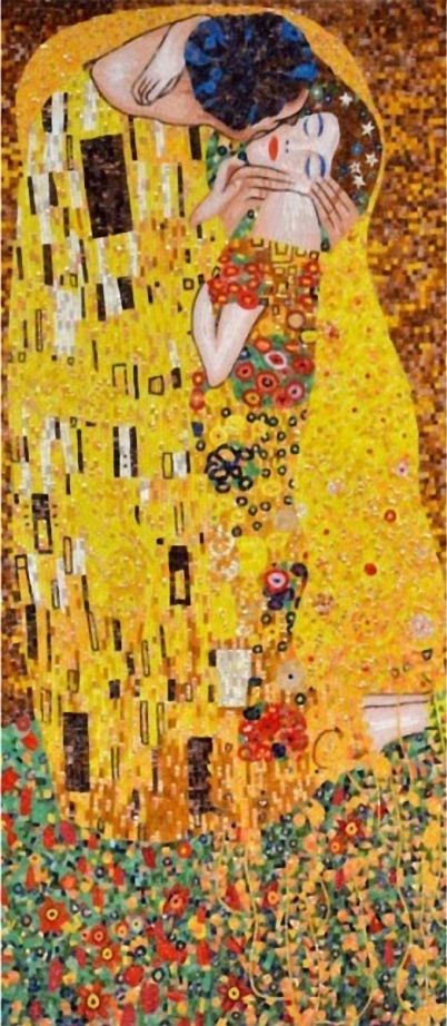 Klimt’s Kiss Mosaic Artwork