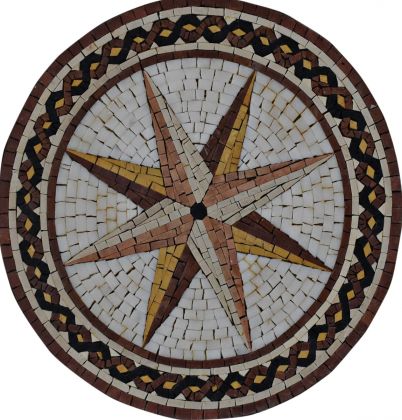 Points of The Compass Medallion Mosaic Art