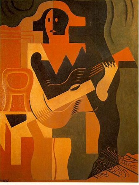 Harlequin With Guitar by Juan Gris 